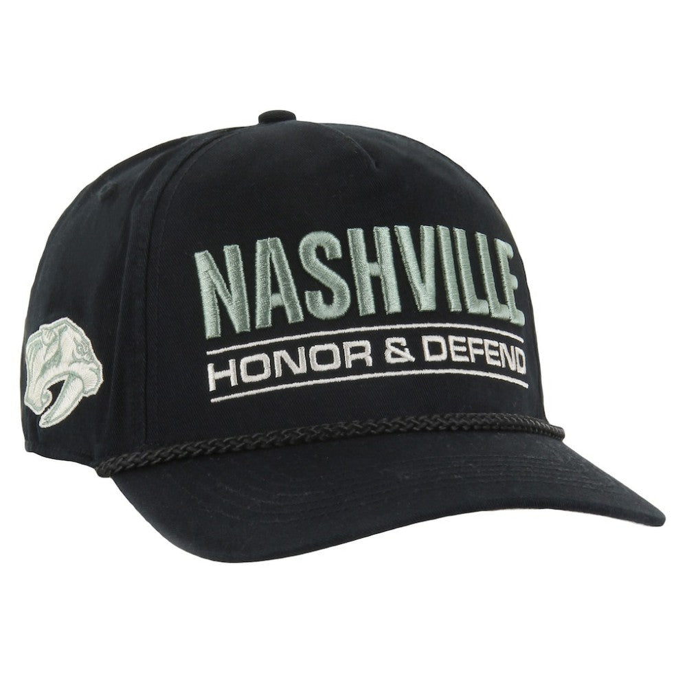 Nashville Predators '47 OHT Military Appreciation Homeland Honor and Defend Hitch Adjustable Hat - Black Hats