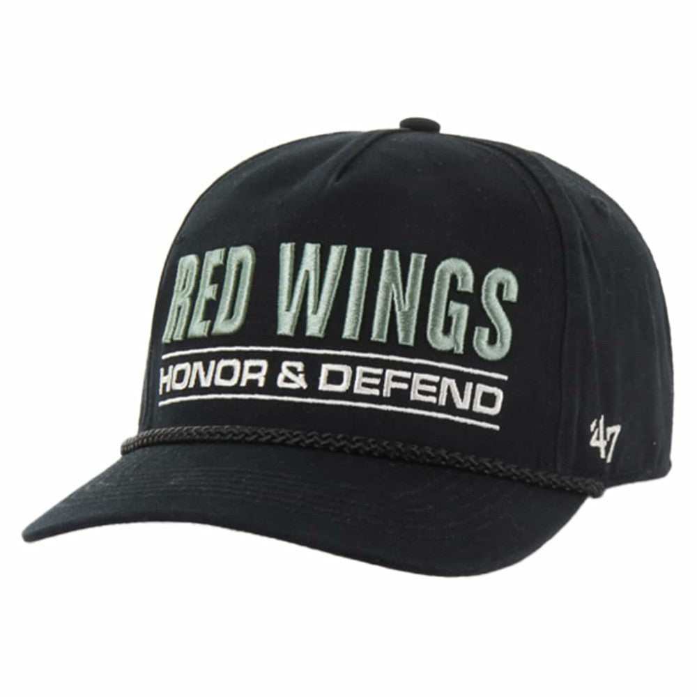 Detroit Red Wings '47 OHT Military Appreciation Homeland Honor and Defend Hitch Adjustable Hat - Black Hats