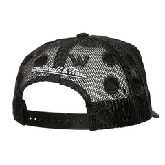 Golden State Warriors Monogram Allover Logo Mesh Trucker Adjustable Hat sale - Black shop
