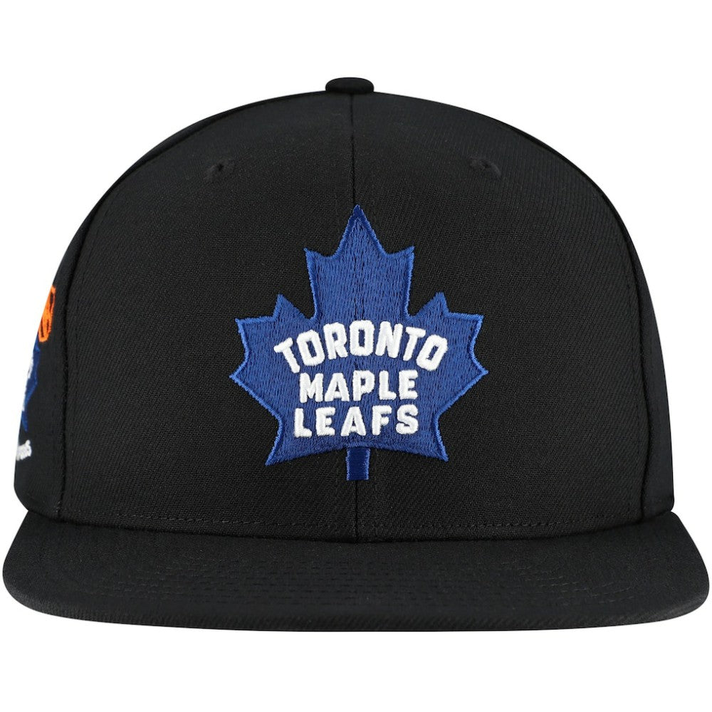 Toronto Maple Leafs Mitchell & Ness Core Top Spot Snapback Hat - Black Hats