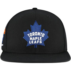 Toronto Maple Leafs Mitchell & Ness Core Top Spot Snapback Hat - Black Hats