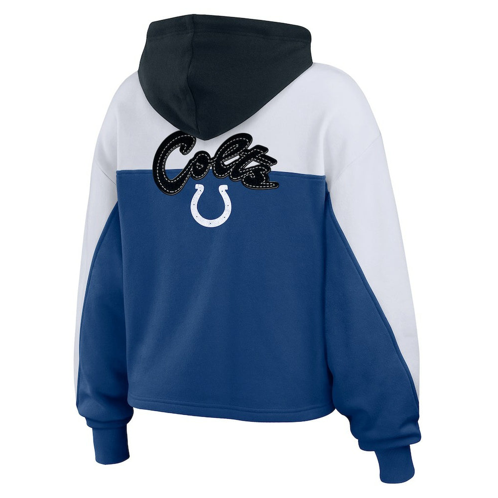Indianapolis Colts WEAR by Erin Andrews Women's Plus Size Color Block Full-Zip Hoodie - Royal discount