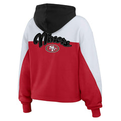 San Francisco 49ers WEAR by Erin Andrews Women's Plus Size Color Block Full-Zip Hoodie - Scarlet on sale