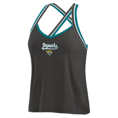 Jacksonville Jaguars WEAR by Erin Andrews Women's Cross Strap Tri-Blend Tank Top - Black online