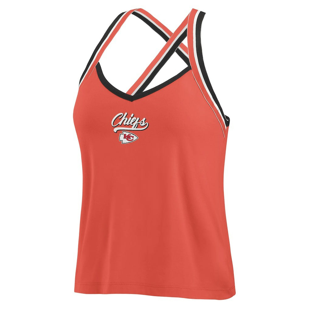 Kansas City Chiefs WEAR by Erin Andrews Women's Cross Strap Tri-Blend Tank Top - Red outlet