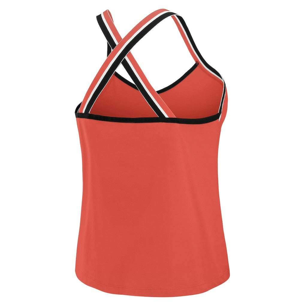 Kansas City Chiefs WEAR by Erin Andrews Women's Cross Strap Tri-Blend Tank Top - Red outlet