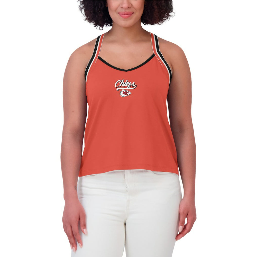 Kansas City Chiefs WEAR by Erin Andrews Women's Cross Strap Tri-Blend Tank Top - Red outlet