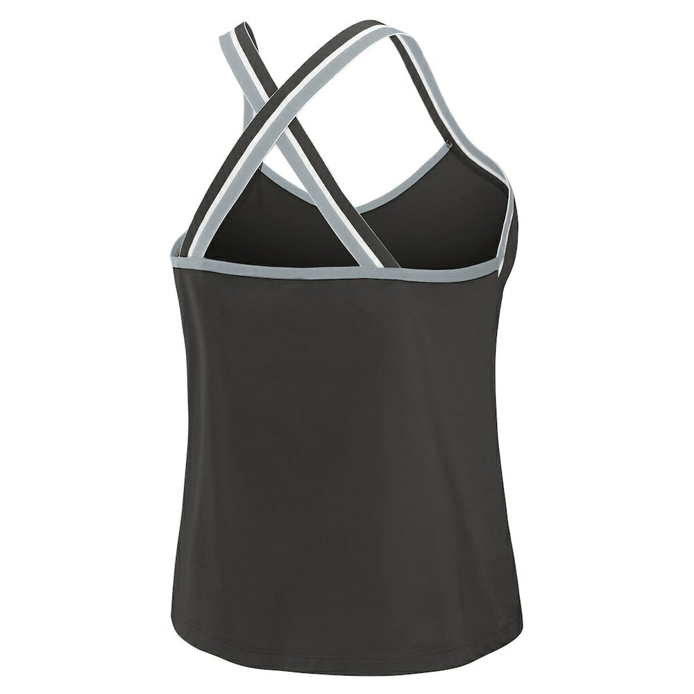 Las Vegas Raiders WEAR by Erin Andrews Women's Cross Strap Tri-Blend Tank Top - Black sale