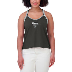 Las Vegas Raiders WEAR by Erin Andrews Women's Cross Strap Tri-Blend Tank Top - Black sale