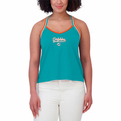 Miami Dolphins WEAR by Erin Andrews Women's Cross Strap Tri-Blend Tank Top - Aqua cheap