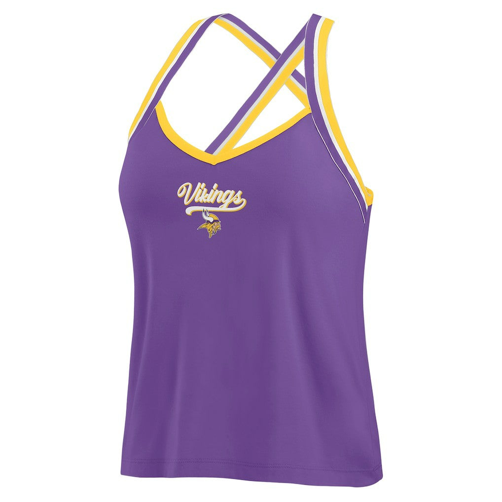 Minnesota Vikings WEAR by Erin Andrews Women's Cross Strap Tri-Blend Tank Top - Purple sale