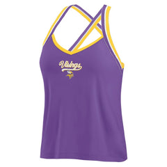Minnesota Vikings WEAR by Erin Andrews Women's Cross Strap Tri-Blend Tank Top - Purple sale