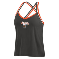 Cincinnati Bengals WEAR by Erin Andrews Women's Cross Strap Tri-Blend Tank Top - Black on sale