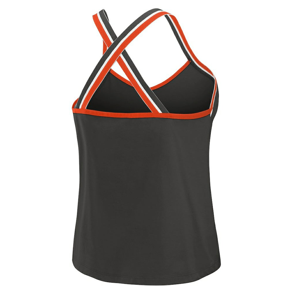 Cincinnati Bengals WEAR by Erin Andrews Women's Cross Strap Tri-Blend Tank Top - Black on sale