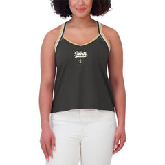 New Orleans Saints WEAR by Erin Andrews Women's Cross Strap Tri-Blend Tank Top - Black sale