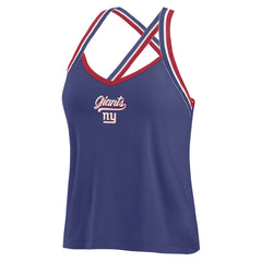 New York Giants WEAR by Erin Andrews Women's Cross Strap Tri-Blend Tank Top - Royal cheap