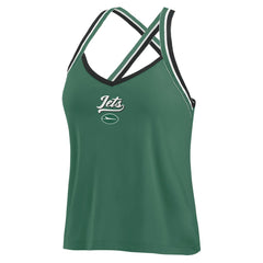 New York Jets WEAR by Erin Andrews Women's Cross Strap Tri-Blend Tank Top - Green outlet