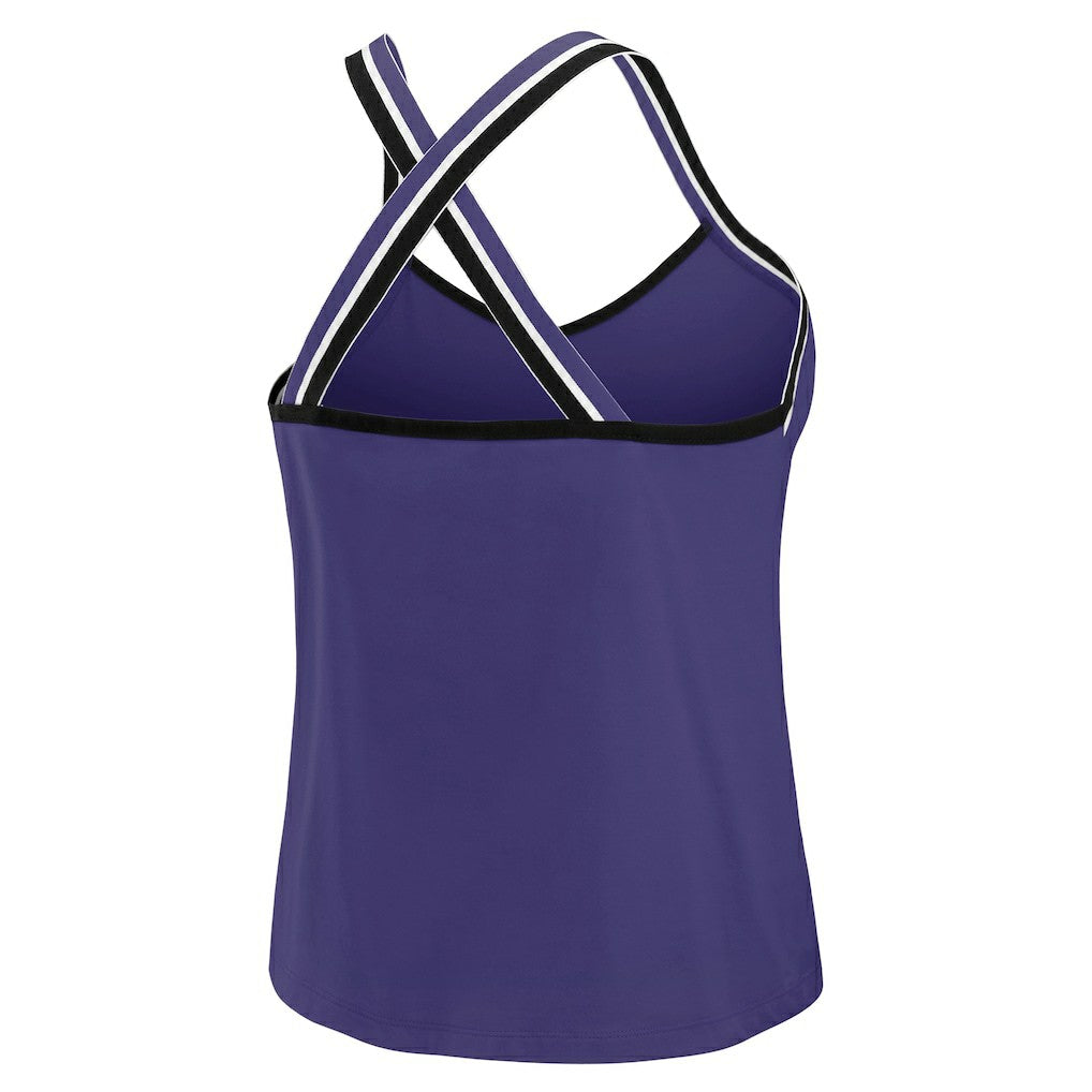 Baltimore Ravens WEAR by Erin Andrews Women's Cross Strap Tri-Blend Tank Top - Purple cheap