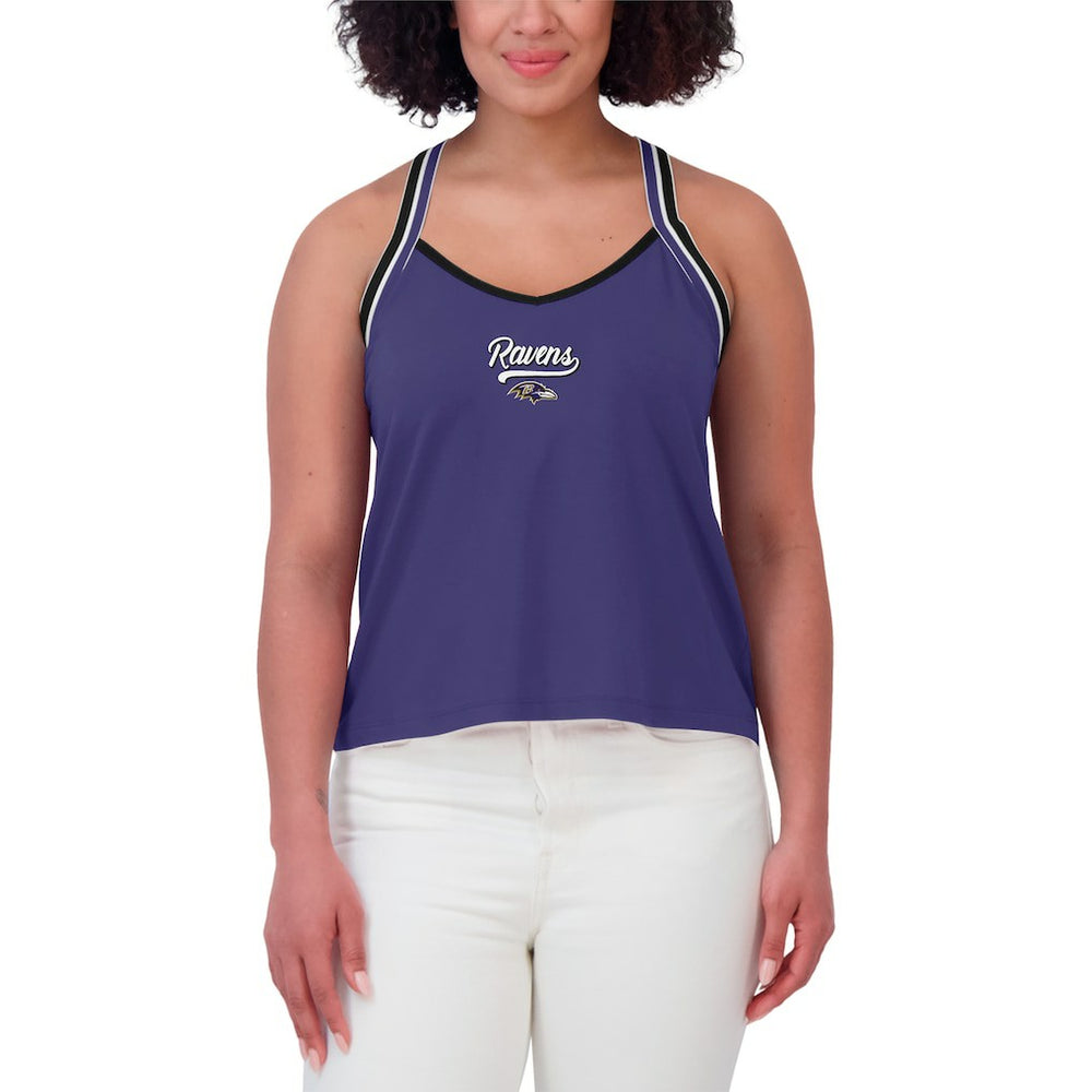 Baltimore Ravens WEAR by Erin Andrews Women's Cross Strap Tri-Blend Tank Top - Purple cheap