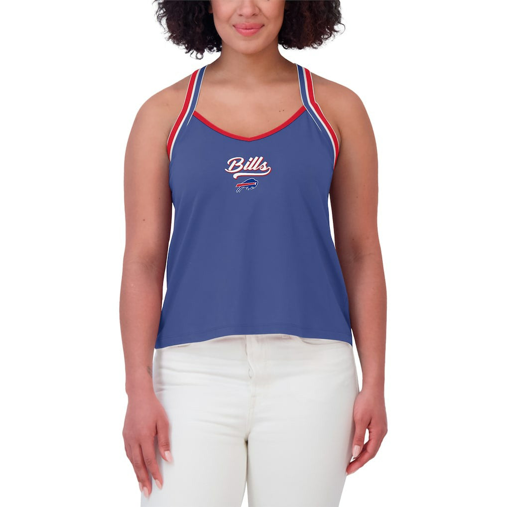 Buffalo Bills WEAR by Erin Andrews Women's Cross Strap Tri-Blend Tank Top - Royal sale