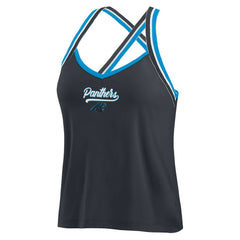 Carolina Panthers WEAR by Erin Andrews Women's Cross Strap Tri-Blend Tank Top - Black on sale