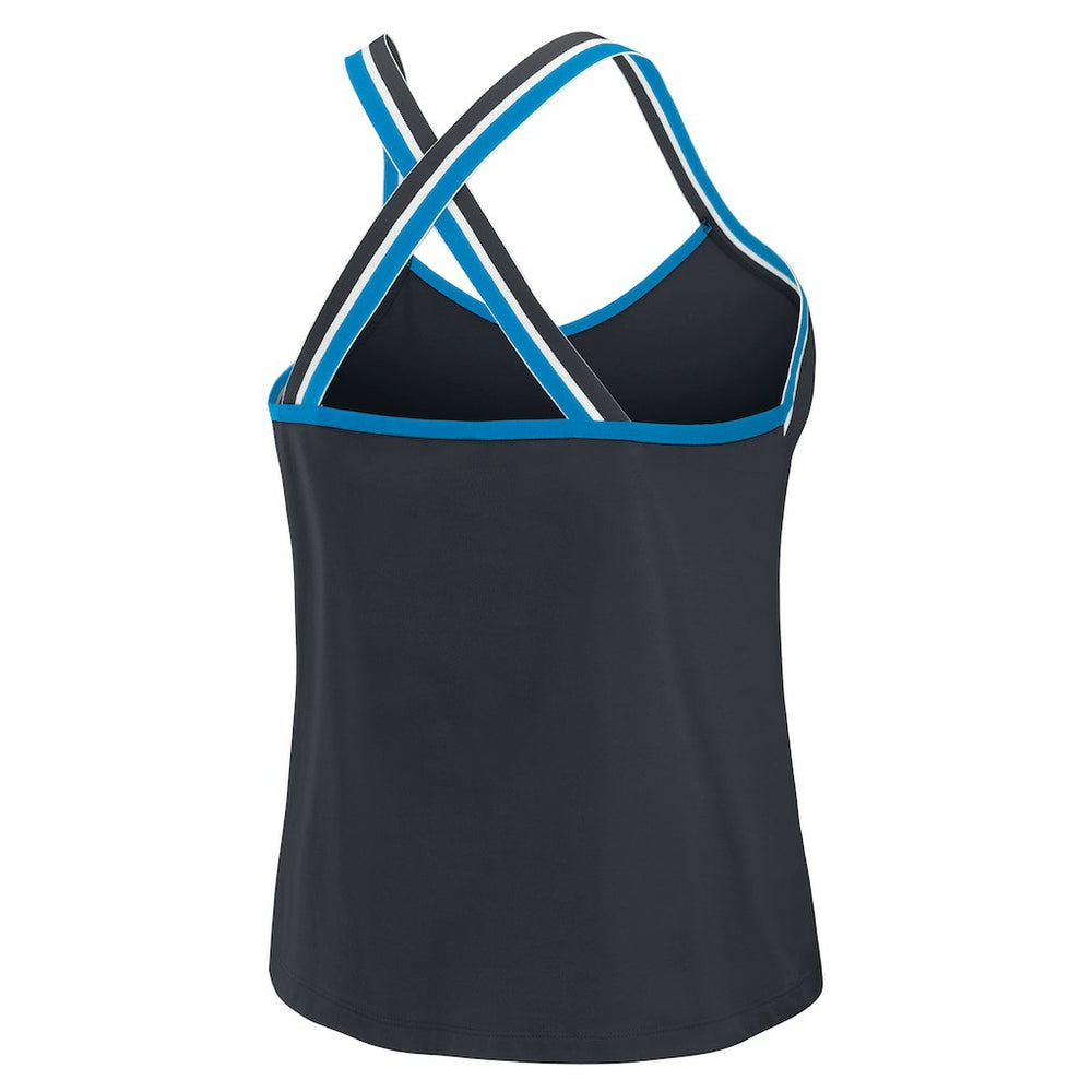 Carolina Panthers WEAR by Erin Andrews Women's Cross Strap Tri-Blend Tank Top - Black on sale