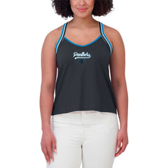 Carolina Panthers WEAR by Erin Andrews Women's Cross Strap Tri-Blend Tank Top - Black on sale