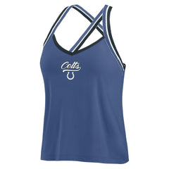 Indianapolis Colts WEAR by Erin Andrews Women's Cross Strap Tri-Blend Tank Top - Royal for sale