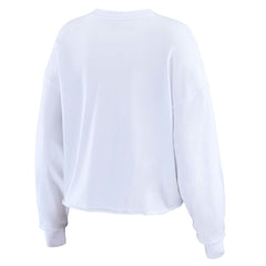 Detroit Lions WEAR by Erin Andrews Women's Postcard Cropped Long Sleeve Top - White for sale
