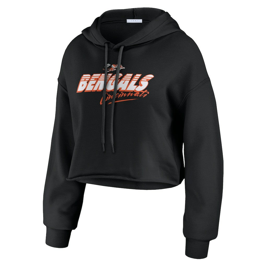 Cincinnati Bengals WEAR by Erin Andrews Women's Prime Cropped Pullover Hoodie - Black online