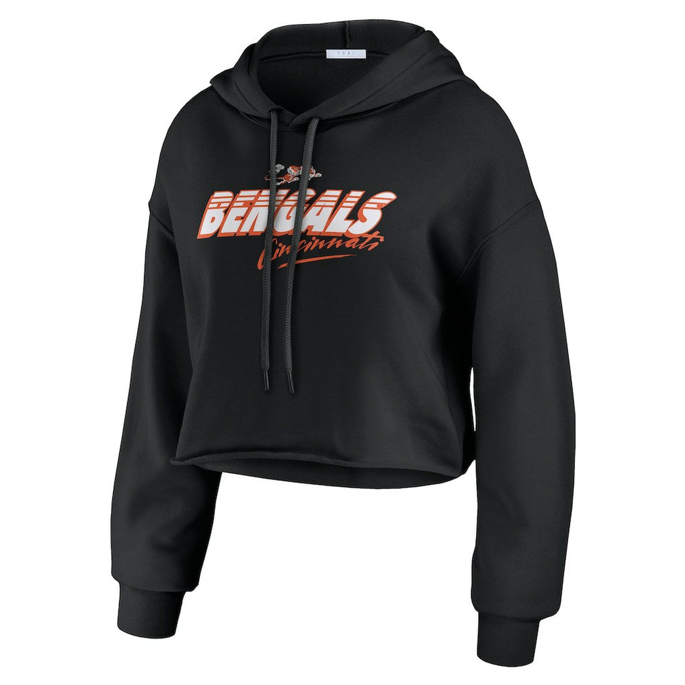 Cincinnati Bengals WEAR by Erin Andrews Women's Prime Cropped Pullover Hoodie - Black online