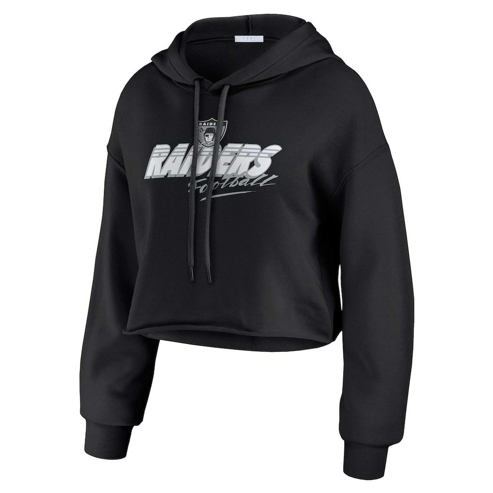 Las Vegas Raiders WEAR by Erin Andrews Women's Prime Cropped Pullover Hoodie - Black outlet