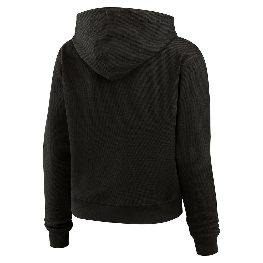 Kansas City Chiefs WEAR by Erin Andrews Women's Waffle-Knit Pullover Hoodie - Black cheap