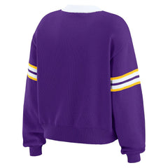 Minnesota Vikings WEAR by Erin Andrews Women's Lace-Up Sweater - Purple online