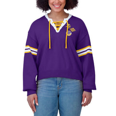 Minnesota Vikings WEAR by Erin Andrews Women's Lace-Up Sweater - Purple online