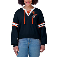 Chicago Bears WEAR by Erin Andrews Women's Lace-Up Sweater - Navy cheap