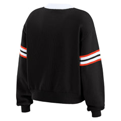 Cincinnati Bengals WEAR by Erin Andrews Women's Lace-Up Sweater - Black sale