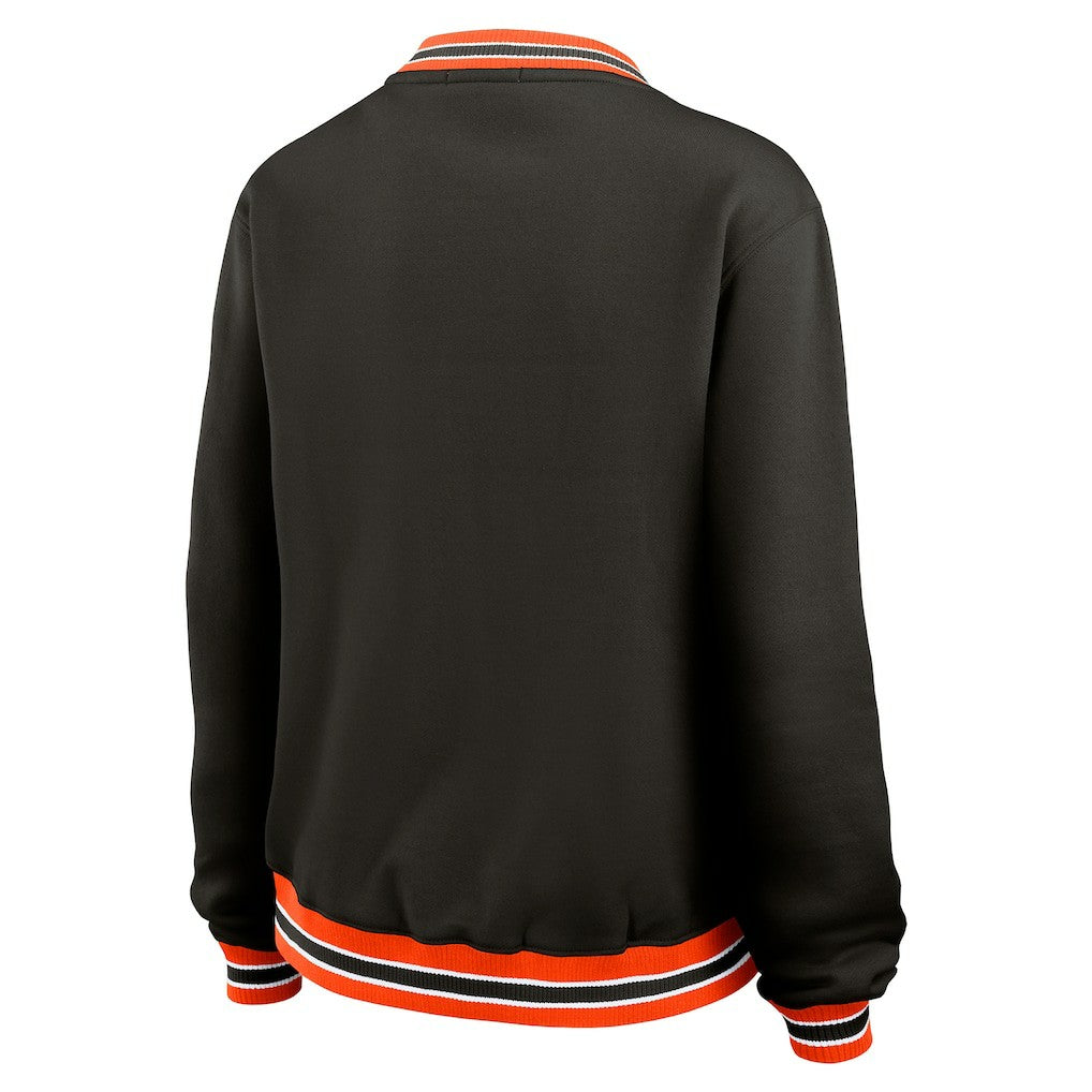 Cincinnati Bengals WEAR by Erin Andrews Women's Oversized Long Sleeve V-Neck Sweatshirt - Black outlet