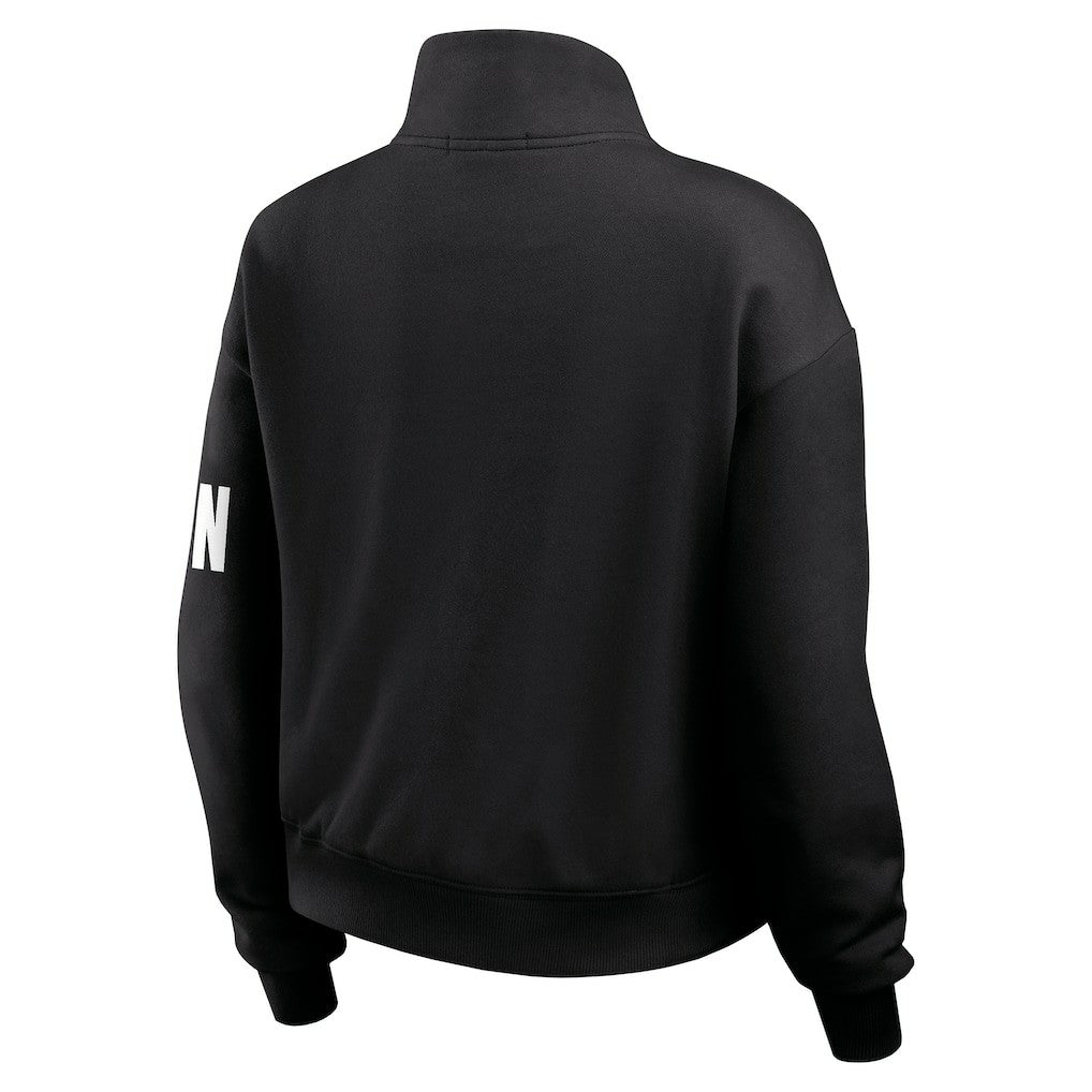 Cincinnati Bengals WEAR by Erin Andrews Women's Quarter-Zip Jacket - Black on sale