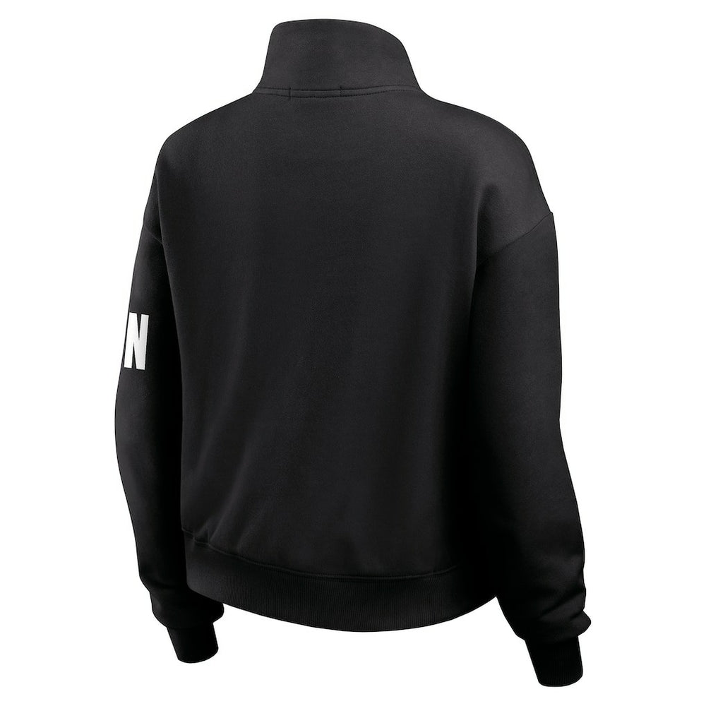 Cincinnati Bengals WEAR by Erin Andrews Women's Quarter-Zip Jacket - Black on sale