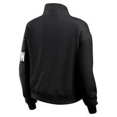 Cincinnati Bengals WEAR by Erin Andrews Women's Quarter-Zip Jacket - Black on sale