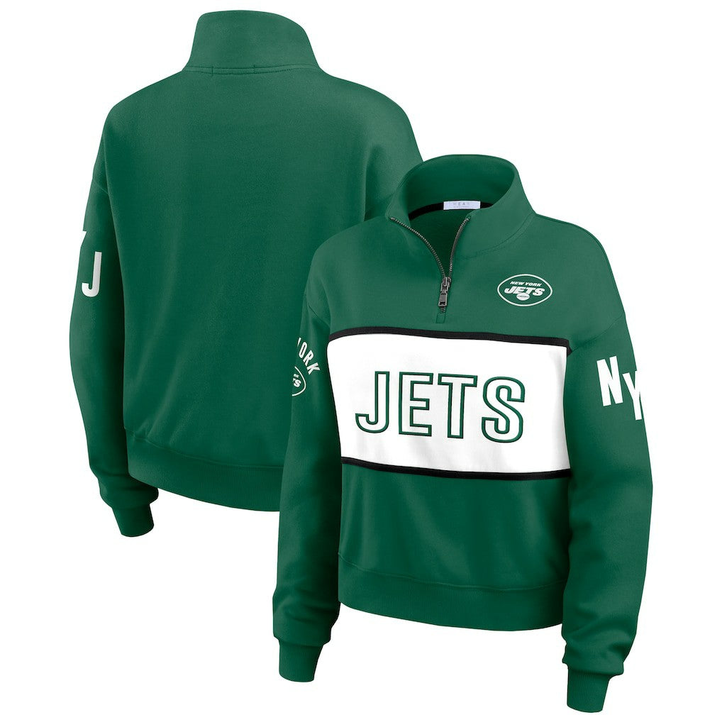 New York Jets WEAR by Erin Andrews Women's Quarter-Zip Jacket - Green online