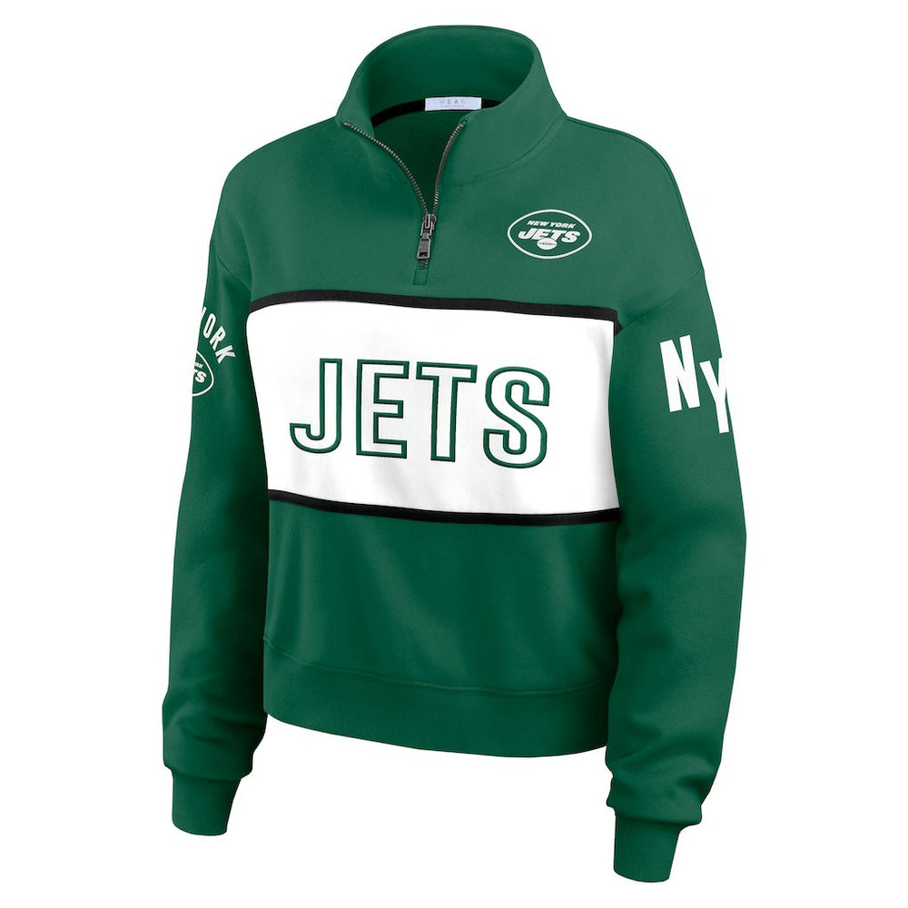 New York Jets WEAR by Erin Andrews Women's Quarter-Zip Jacket - Green online