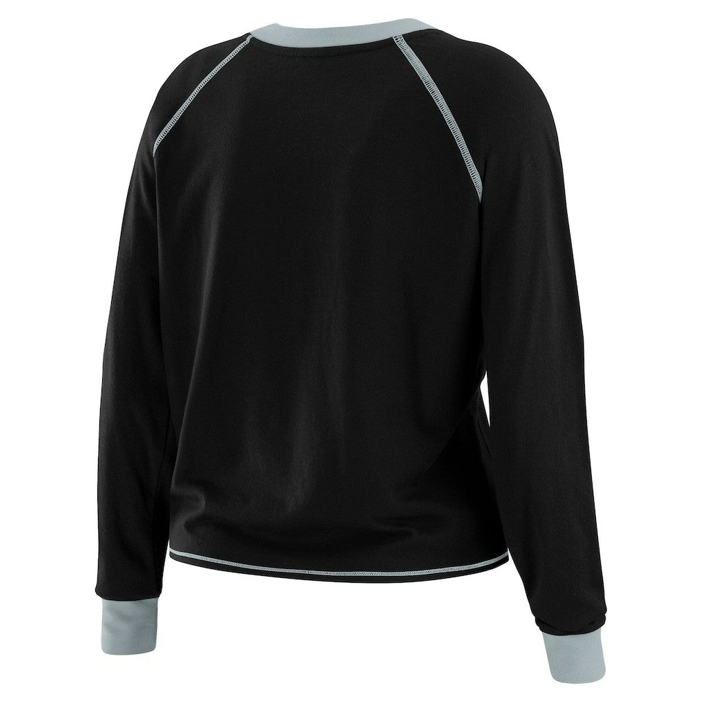 Las Vegas Raiders WEAR by Erin Andrews Women's Tie-Front Long Sleeve T-Shirt - Black online