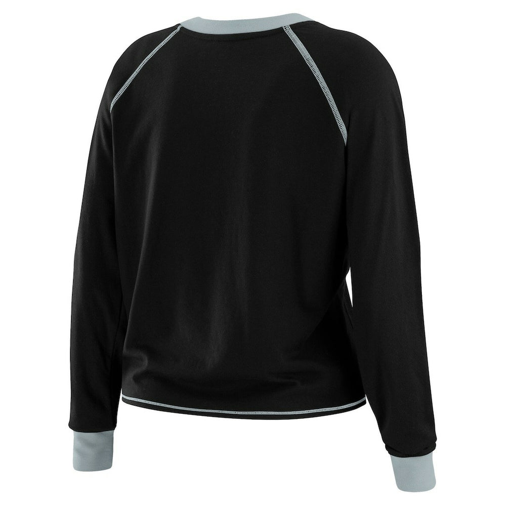 Las Vegas Raiders WEAR by Erin Andrews Women's Tie-Front Long Sleeve T-Shirt - Black online