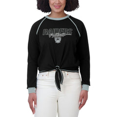 Las Vegas Raiders WEAR by Erin Andrews Women's Tie-Front Long Sleeve T-Shirt - Black online