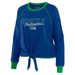 Seattle Seahawks WEAR by Erin Andrews Women's Tie-Front Long Sleeve T-Shirt - Royal outlet