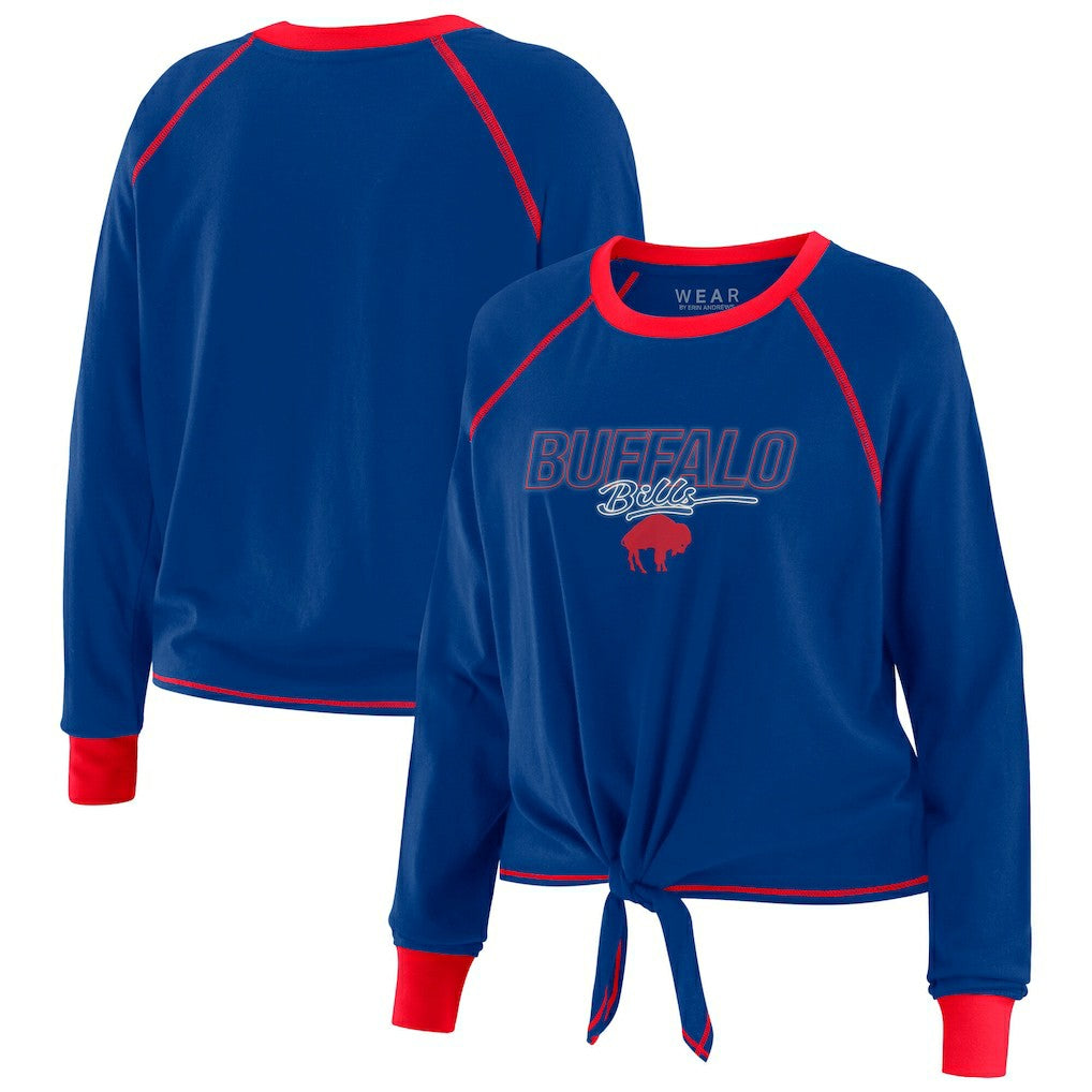 Buffalo Bills WEAR by Erin Andrews Women's Tie-Front Long Sleeve T-Shirt - Royal sale