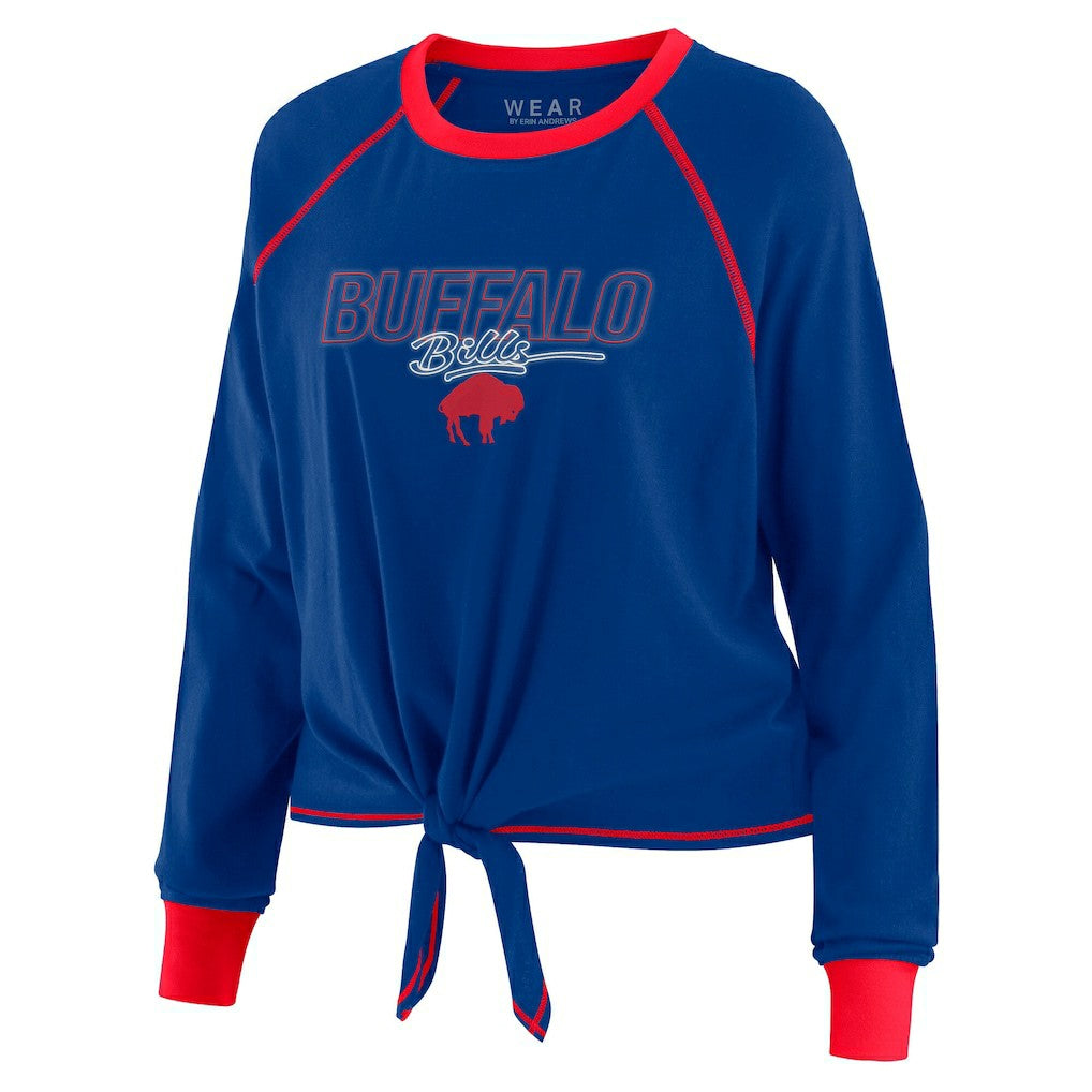 Buffalo Bills WEAR by Erin Andrews Women's Tie-Front Long Sleeve T-Shirt - Royal sale