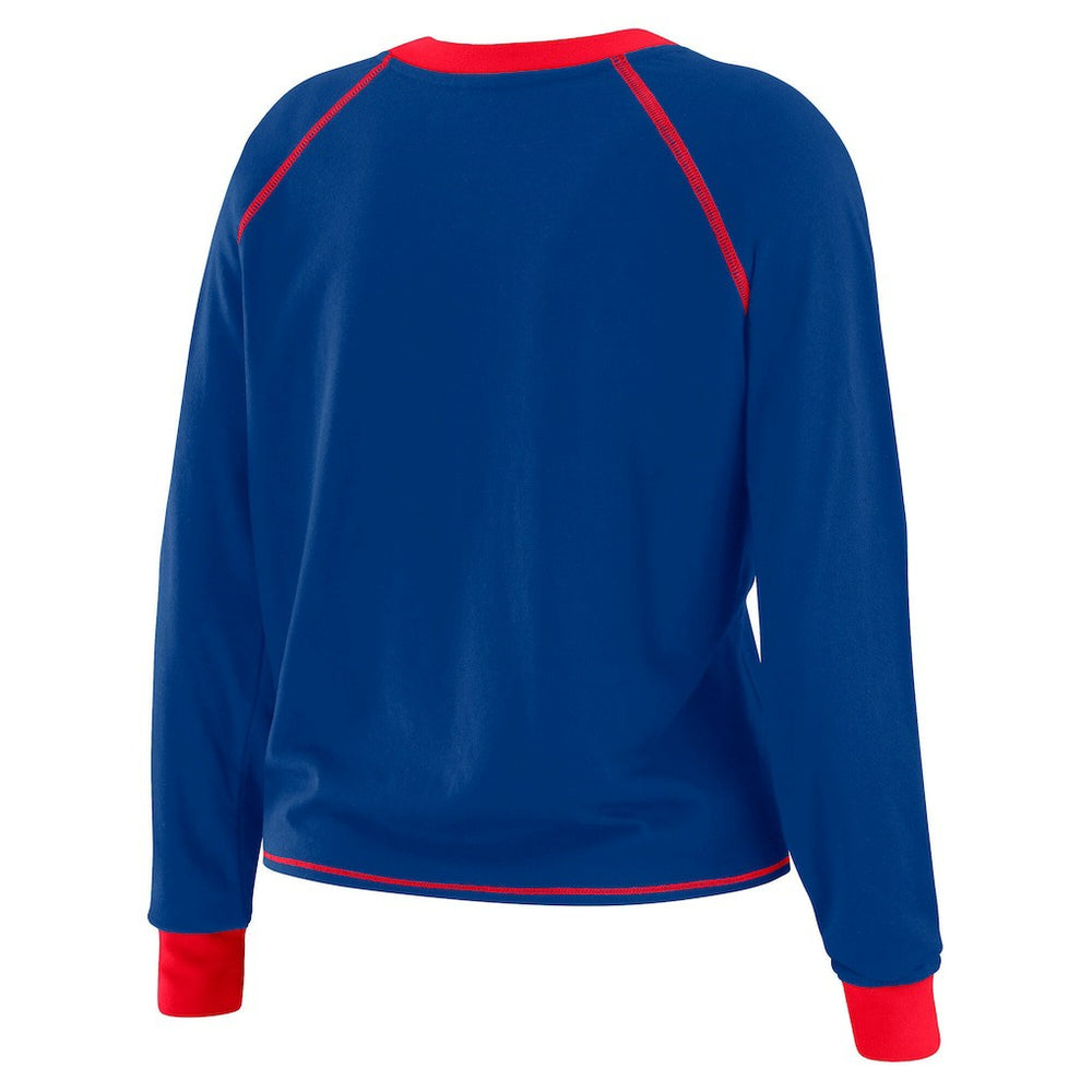 Buffalo Bills WEAR by Erin Andrews Women's Tie-Front Long Sleeve T-Shirt - Royal sale